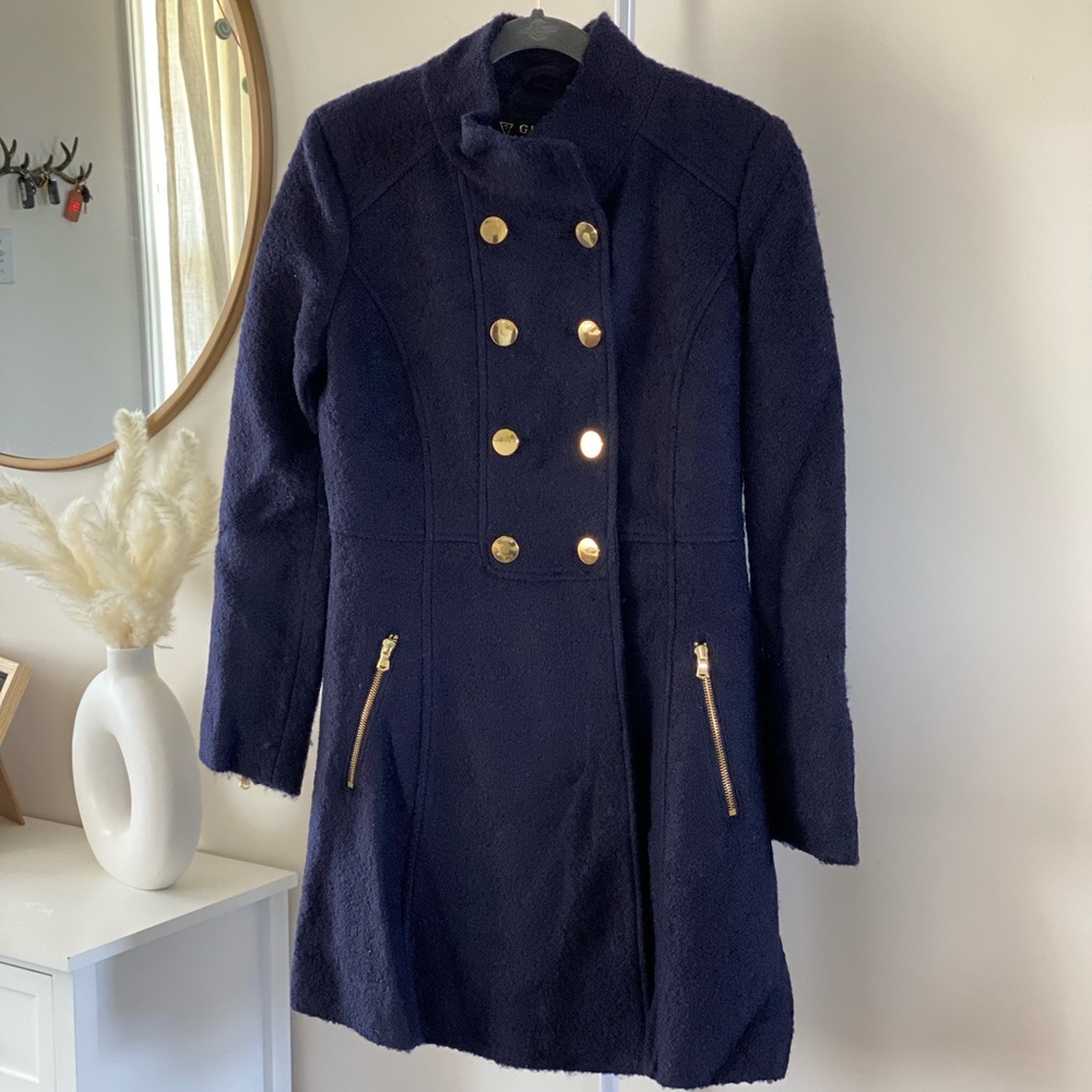Guess Los Angeles Navy Peacoat with Gold hardware